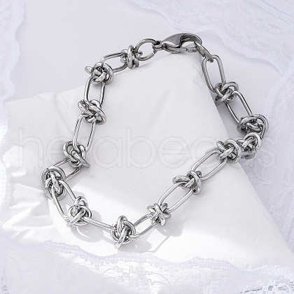 Tarnish Resistant 304 Stainless Steel Link Chain Bracelets X-BJEW-Z011-09P-1