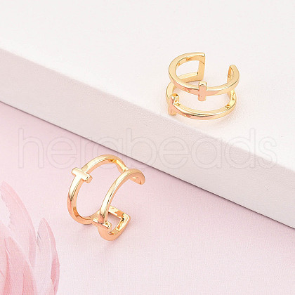 Brass Cuff Earrings KK-T074-44G-1