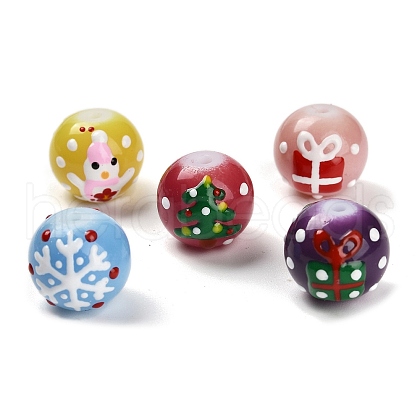 Christmas Theme Handmade Lampwork Beads LAMP-I028-08-1