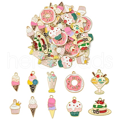 40Pcs 10 Styles Alloy Enamel Pendants ENAM-YW0004-16-1