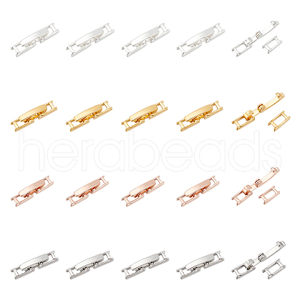 Unicraftale 20Pcs 4 Colors Brass Fold Over Clasps KK-UN0003-10A-1
