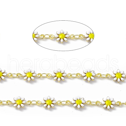 Handmade Eanmel Daisy Flower Link Chains CHC-F015-05G-02-1