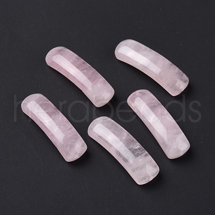 Natural Rose Quartz Connector Charms G-D460-02L-1