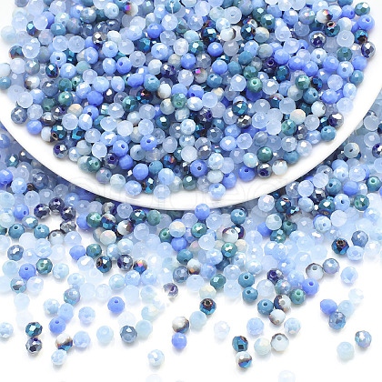 Electroplate Glass Beads GLAA-D020-01G-1