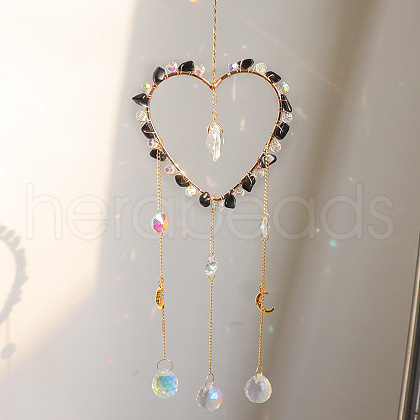 Obsidian Crystal Glass Sun Catcher Pendant PW-WG1FEFC-03-1