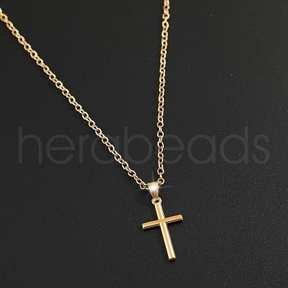 Cross Alloy Pendant Necklaces WGAF0E8-16-1