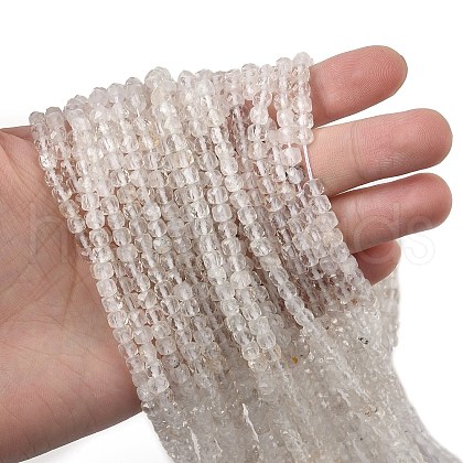 Natural Quartz Crystal Beads Strands G-RM25319-A01-4x4mm-1