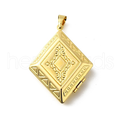 Brass Locket Pendants KK-Q066-26G-1