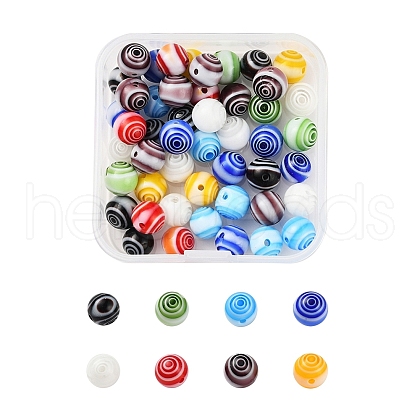 48Pcs Handmade Millefiori Glass Beads LK-YW0001-02B-1