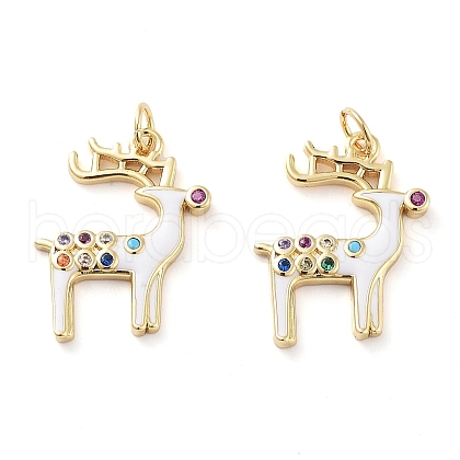 Christmas Theme Rack Plating Brass Pendants X-KK-M280-11C-G-1