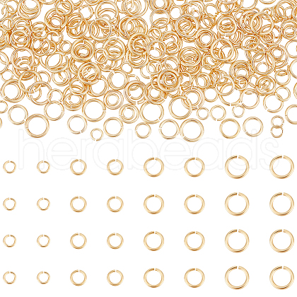 Unicraftale 450Pcs 4 Styles Brass Jump Rings KK-UN0002-76-1