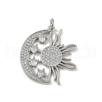 Brass Micro Pave Cubic Zirconia Pendants KK-R230-10P-1