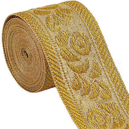 Gorgecraft 4.6~5 Yards Ethnic Style Polyester Jacquard Ribbon for Sewing Decoration OCOR-GF0003-96D-1