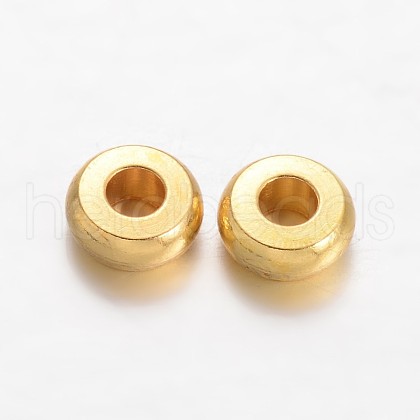 Rondelle Brass Spacer Beads KK-F371-4mm-70G-1