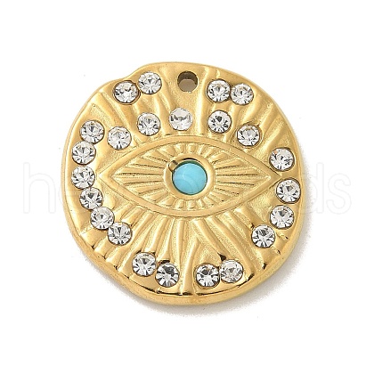 304 Stainless Steel Rhinestone Pendants STAS-I322-48G-1