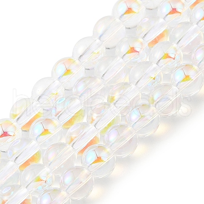 Transparent Electroplate Glass Beads Strands GLAA-T032-T4mm-C14-1