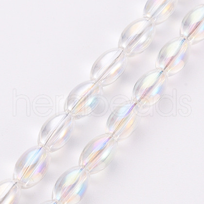 Electroplate Transparent Glass Beads Strands EGLA-T020-11-A02-1