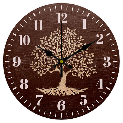 MDF Printed Wall Clock HJEW-WH0058-018-1