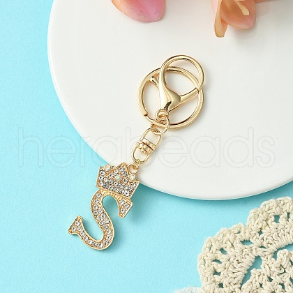 Golden Alloy Rhinestone Keychain KEYC-YW00105-19-1