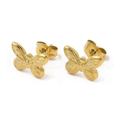 Ion Plating(IP) 304 Stainless Steel Butterfly Stud Earrings for Women EJEW-I281-15G-1