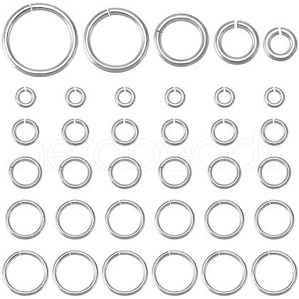 Beebeecraft 50Pcs 5 Styles 925 Sterling Silver Open Jump Rings STER-BBC0006-19-1