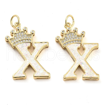 Brass Micro Pave Clear Cubic Zirconia Pendants KK-G498-01X-02-1