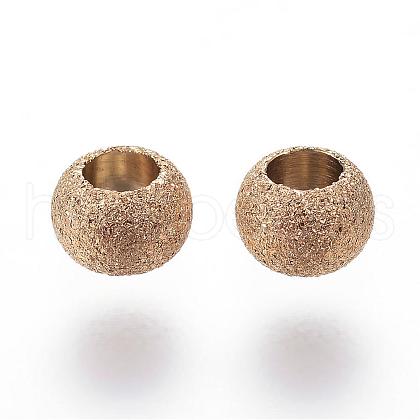 Ion Plating(IP) 304 Stainless Steel Textured Spacer Beads STAS-P108-04RG-1