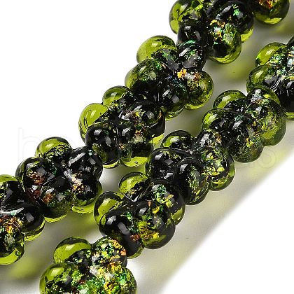 Handmade Dichroic Foil Glass Beads Strands DICH-U001-04F-1
