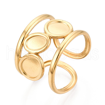 304 Stainless Steel Cuff Ring Components STAS-T066-65G-1