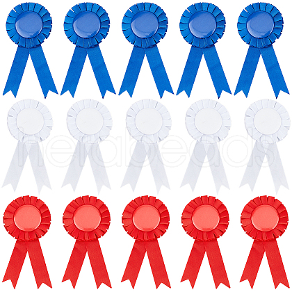 CRASPIRE 24Pcs 3 Colors Award Ribbon Shape Tinplate Badge Pins JEWB-CP0001-28-1