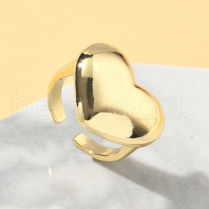 Brass Adjustable Open Cuff Ring for Women RJEW-A065-03G-1