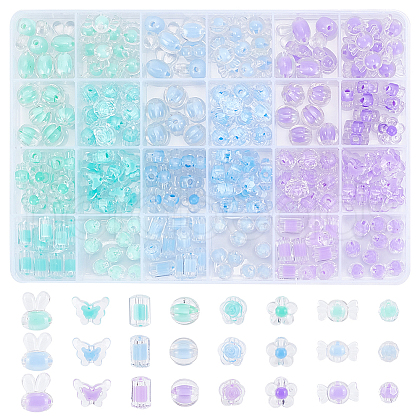 ARRICRAFT 216Pcs 24 Style Transparent Acrylic Beads TACR-AR0001-22-1