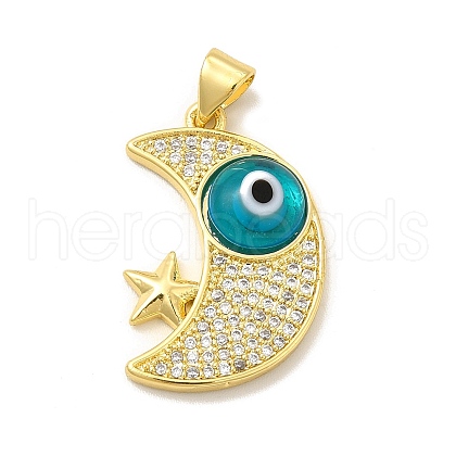 Rack Plating Brass Micro Pave Clear Cubic Zirconia Pendants LAMP-A153-01G-05-1