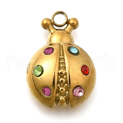 Ladybug 304 Stainless Steel Charms STAS-H201-09G-1