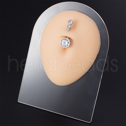 Soft Silicone Belly Button Flexible Model Body Navel Displays with Acrylic Stands ODIS-E016-05-1