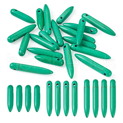 20Pcs Synthetic Turquoise Graduated Spike Beads G-TA0001-44-1