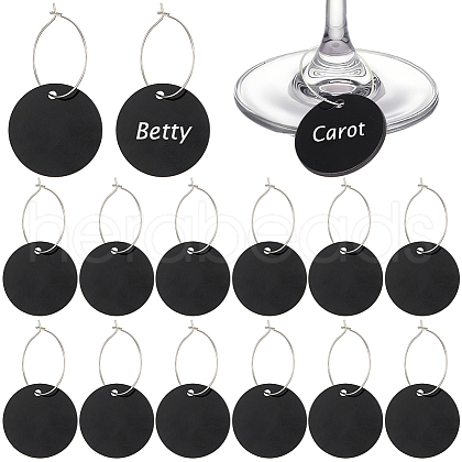 BENECREAT 50Pcs Acrylic Round Sheet Pendants DIY-BC0014-03B-1