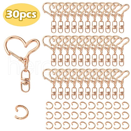 Alloy Heart Lobster Clasps KEYC-YW0001-20RG-1