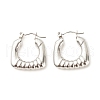 304 Stainless Steel Chunky Rectangle Hoop Earrings for Women EJEW-K242-03P-1