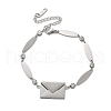304 Stainless Steel Oval Link Bracelets BJEW-U030-01P-4