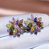 Brass Cubic Zirconia Stud Earrings WG5F7F0-02-2