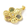 Brass Micro Pave Colorful Cubic Zirconia Pendants KK-Z042-20G-03-2