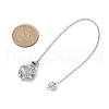 Stainless Steel Macrame Chain Pouch Round Natural Lapis Lazuli & Amethyst & Green Aventurine & Carnelian & Rose Quartz Holder Dowsing Pendulums PALLOY-JF02736-02-3