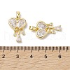 Valentine's Day Brass Micro Pave Clear Cubic Zirconia Pendants KK-K360-25G-3