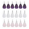 FIBLOOM 18Pcs 3 Styles Gemstone Pendants G-FI0001-28-1