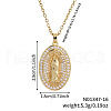 Retro Brass Pave Cubic Zirconia Virgin Mary Religion Pendant Necklaces IB9425-3-1