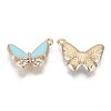 Alloy Enamel Rhinestones Pendants X-ENAM-T009-57A-RS-2
