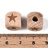 Engraved Beech Wood Beads WOOD-N015-08A-3