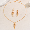Geometric Vintage Brass Tassel Necklaces and Earrings Set for Women's Daily Parties NW3044-1