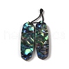 2Pcs Natural Abalone Shell/Paua Shell Pendants SHEL-A005-01H-1